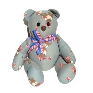 Teddy Bear Patriot Stuffed Animal Vintage Red White Blue